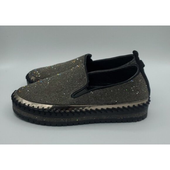 MUGUAN COMPANY 1997 Black Silver Jeweled Slip On Flats Size 250 = 8,5 US - Picture 5 of 11